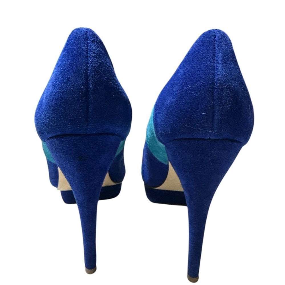 DV Dolce Vita Blue Turquoise Colorblock Platform Pumps Size 8.5 - Picture 3 of 11